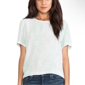 Equipment Riley Tee Mint Green Short Sleeve Silk Crocodile Print